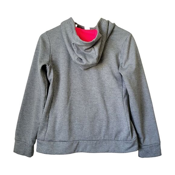 Nike Dri Fit Sweatshirt Hoodie Long Sleeve Girls Size XL Pre-Owned Grey Pink - Picture 5 of 7